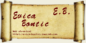 Evica Bontić vizit kartica